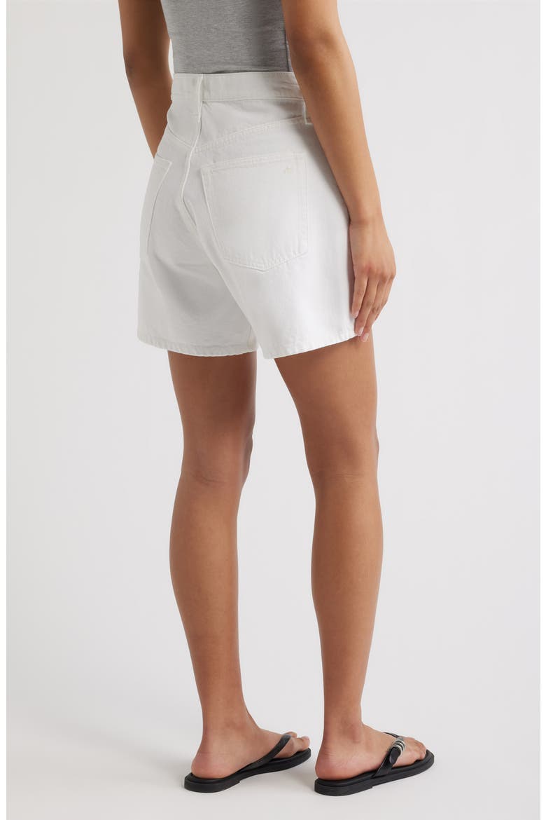 Kaia High Waist Relaxed Fit Denim Shorts, Alternate, color, WHITE