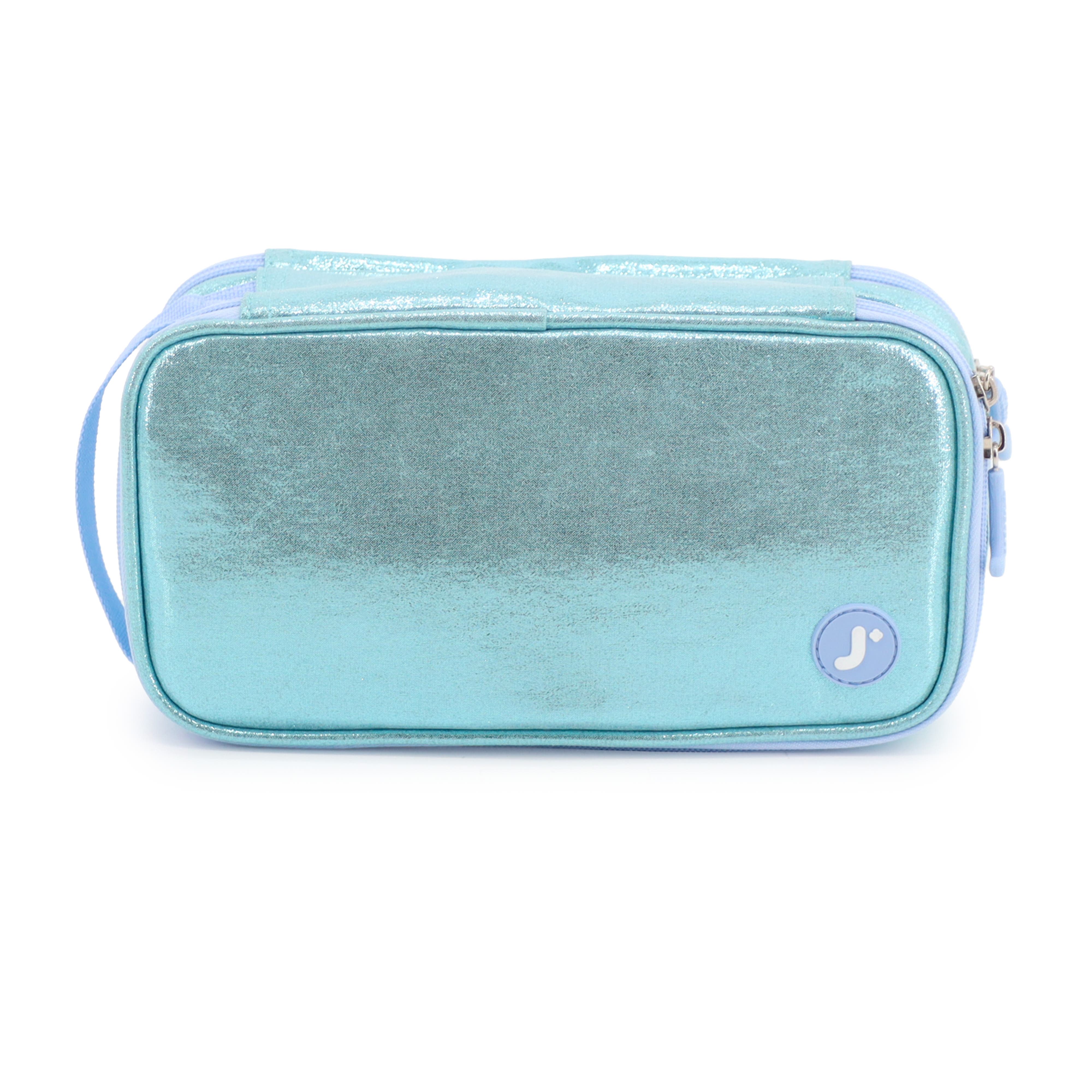 Doodle Pencil Case with Handle Strap, Main, color, Metallic Teal