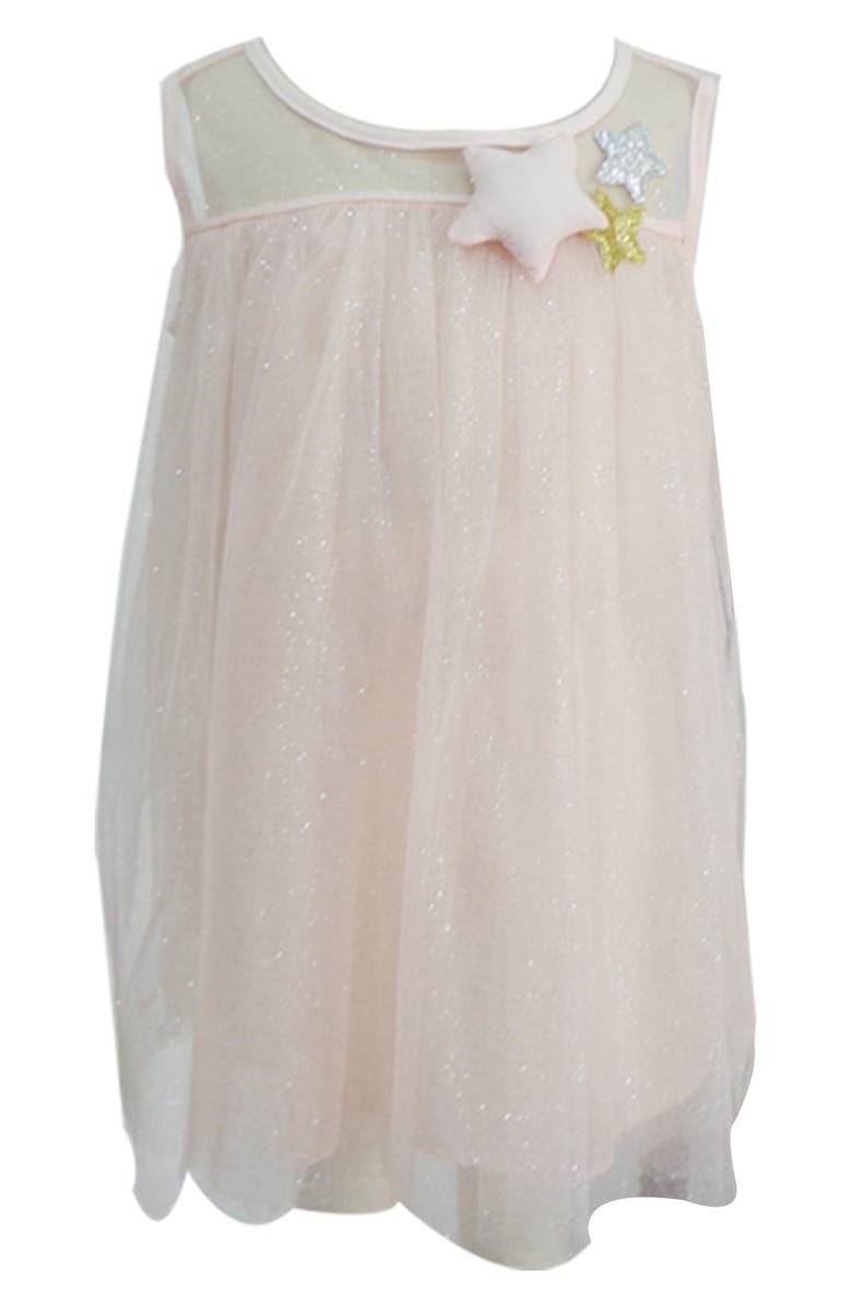 Popatu Star Glitter Tulle Dress, Main, color,