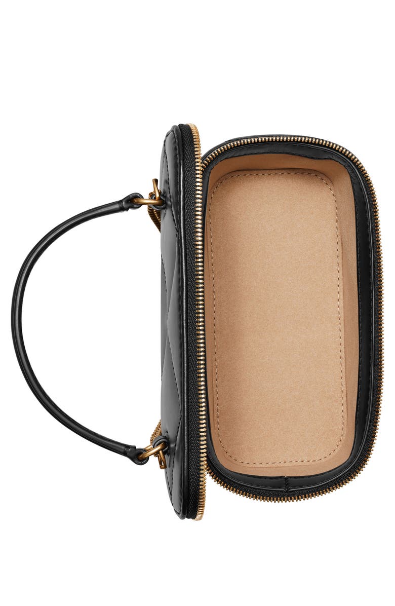 Tory Burch Kira Quilted Leather Vanity Case, Alternate, color, Black