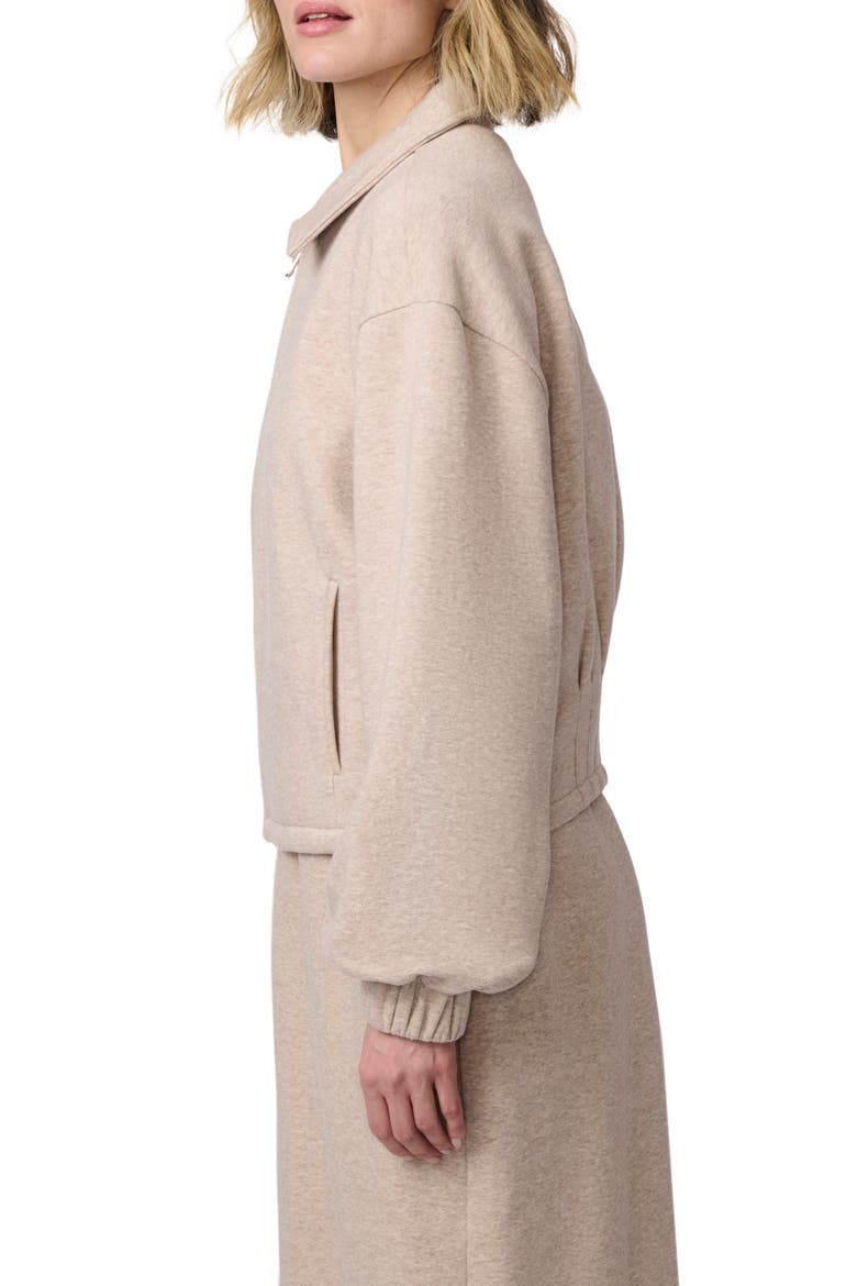 Knit Fleece Jacket, Alternate, color, HEATHER TAUPE