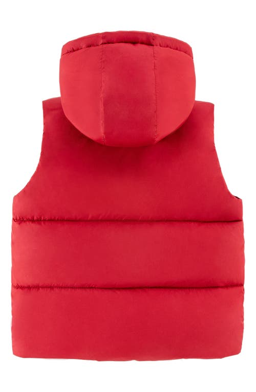 Calonie Kids' Dylan Reversible Down Hooded Puffer Vest In Red