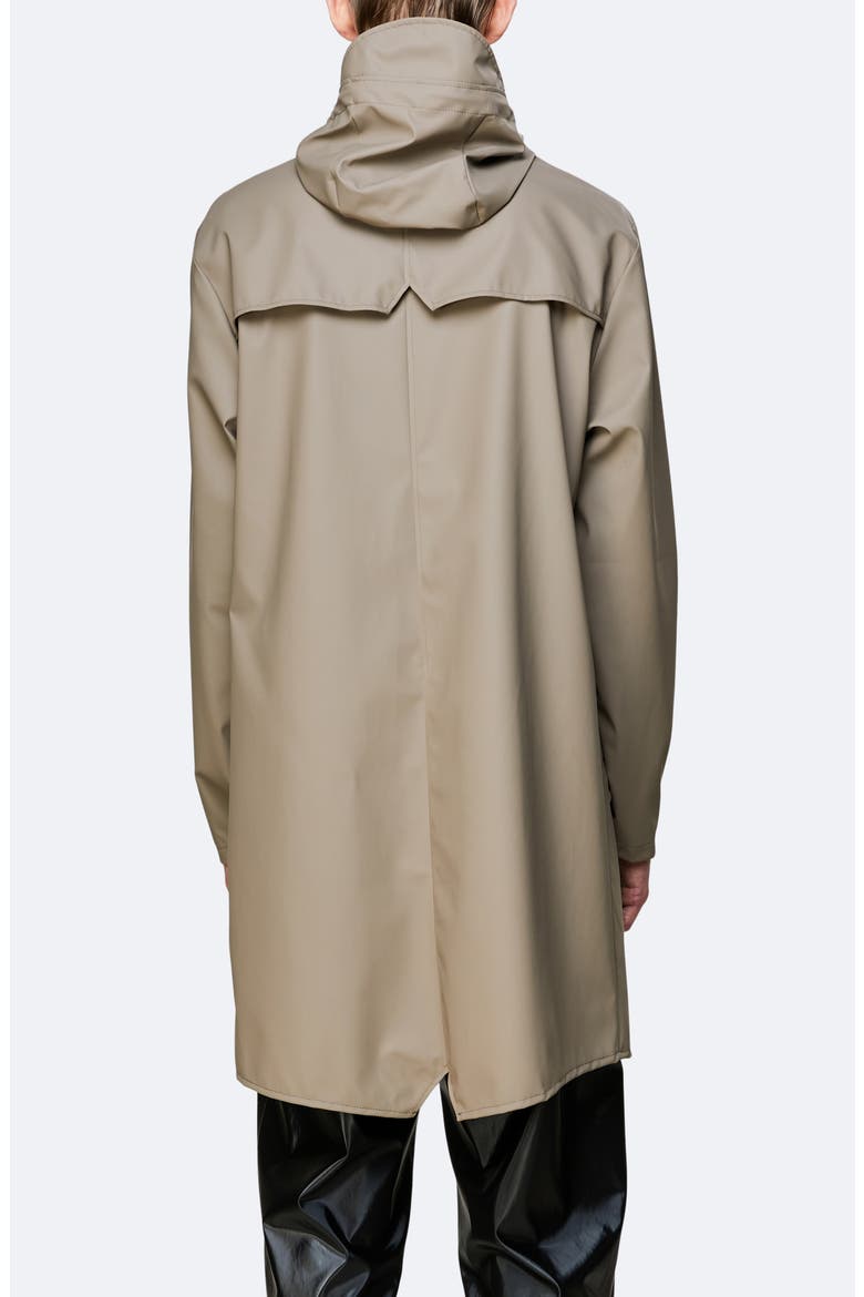 Waterproof Hooded Long Rain Jacket, Alternate, color, TAUPE