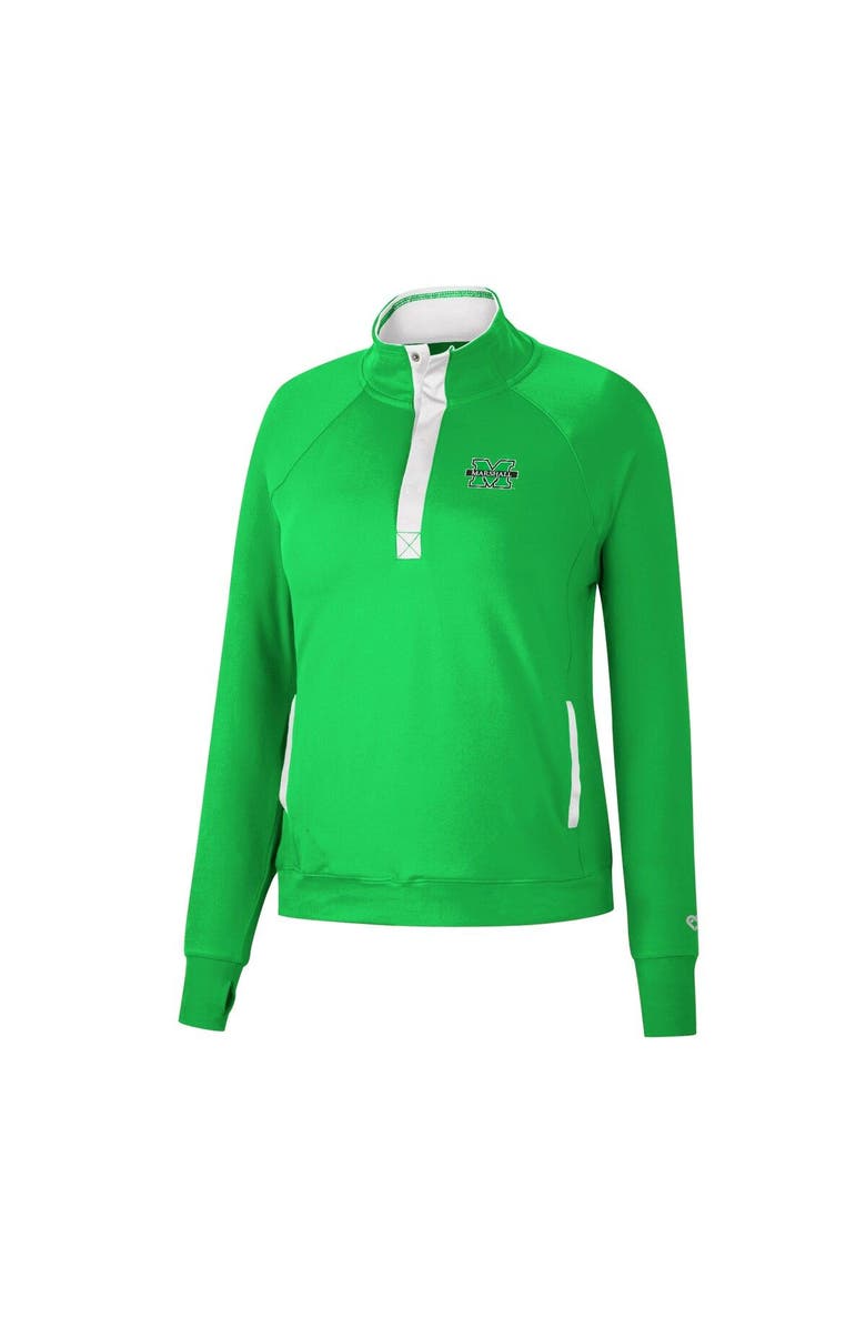 COLOSSEUM Women's Colosseum Kelly Green Marshall Thundering Herd Kipling Raglan Quarter-Snap Top, Alternate, color, 