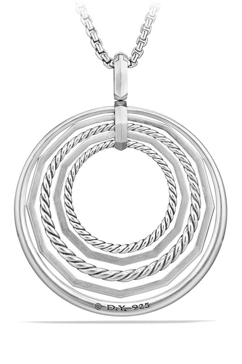 Stax Large Pendant Necklace with Diamonds, Alternate, color, SILVER