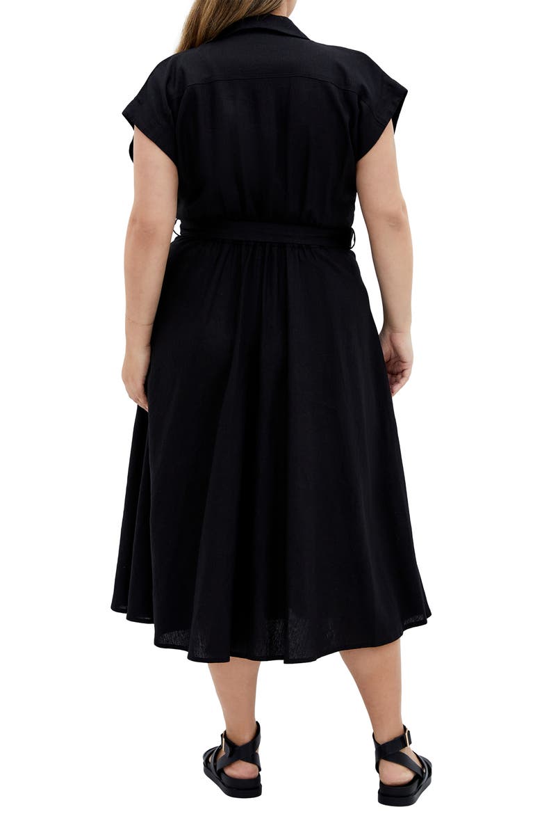 Liliana Short Sleeve Maxi Shirtdress, Alternate, color, BLACK