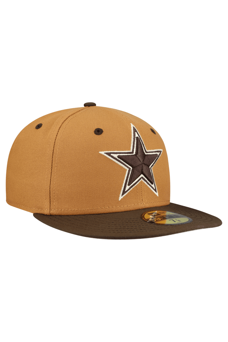 Men's New Era  Light Brown/Dark Brown Dallas Cowboys Two-Tone Walnut 59FIFTY Fitted Hat, Alternate, color, Light Brown