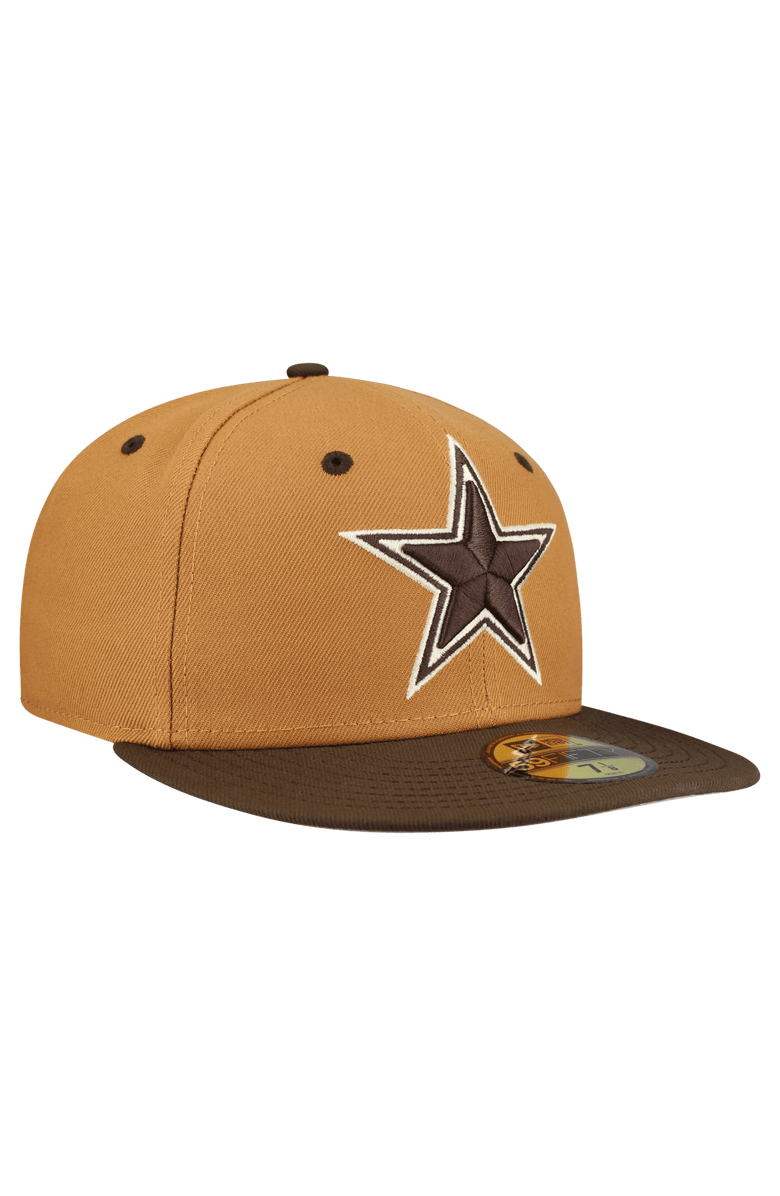 New Era Men's New Era  Light Brown/Dark Brown Dallas Cowboys Two-Tone Walnut 59FIFTY Fitted Hat, Alternate, color, Light Brown