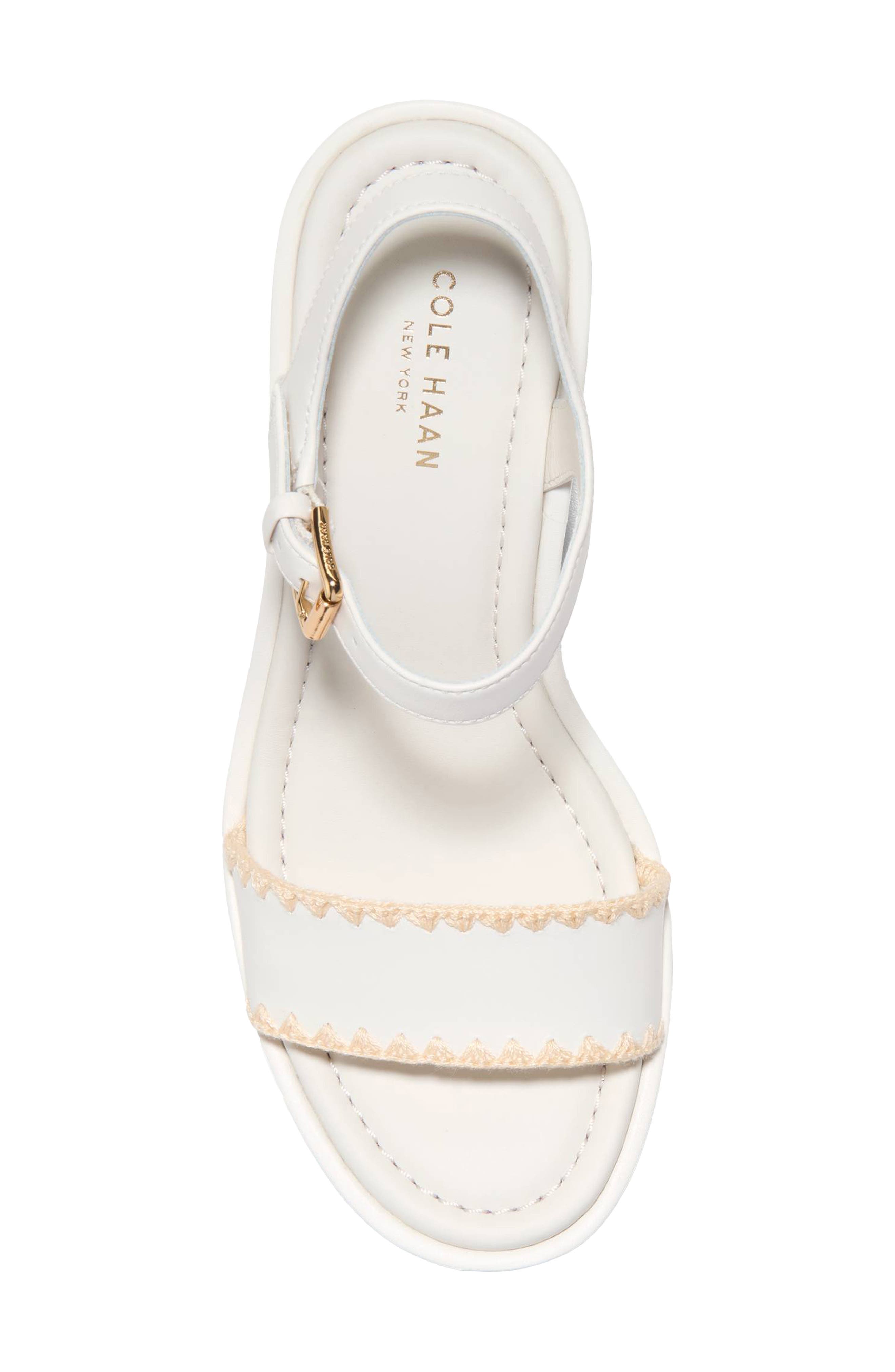 Cole Haan Asbury Cloudfeel Wedge Sandal, Alternate, color, Powder Leather /Natural Raffia