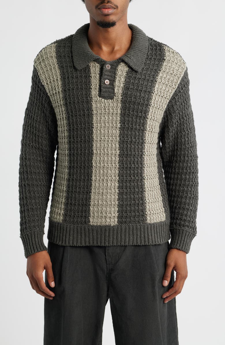 Obey Textured Rugby Polo Sweater, Main, color, Chimera Multi