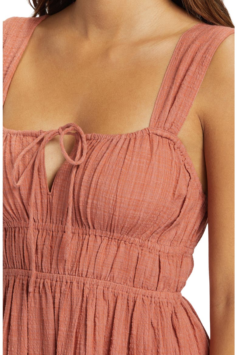 Paradise Winds Cotton Blend Midi Dress, Alternate, color, CEDAR WOOD