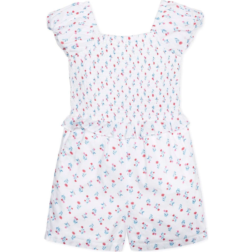 HOPE & HENRY HOPE & HENRY GIRLS' ORGANIC PUFF SLEEVE SMOCKED ROMPER, KIDS