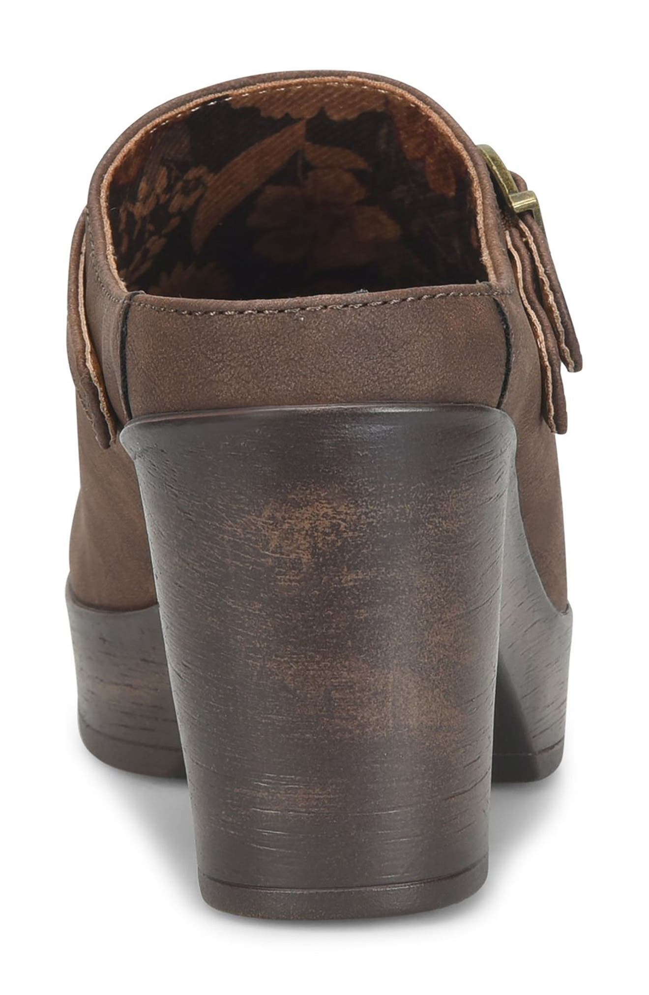 Adel Heeled Mule, Alternate, color, DARK BROWN NUBUCK