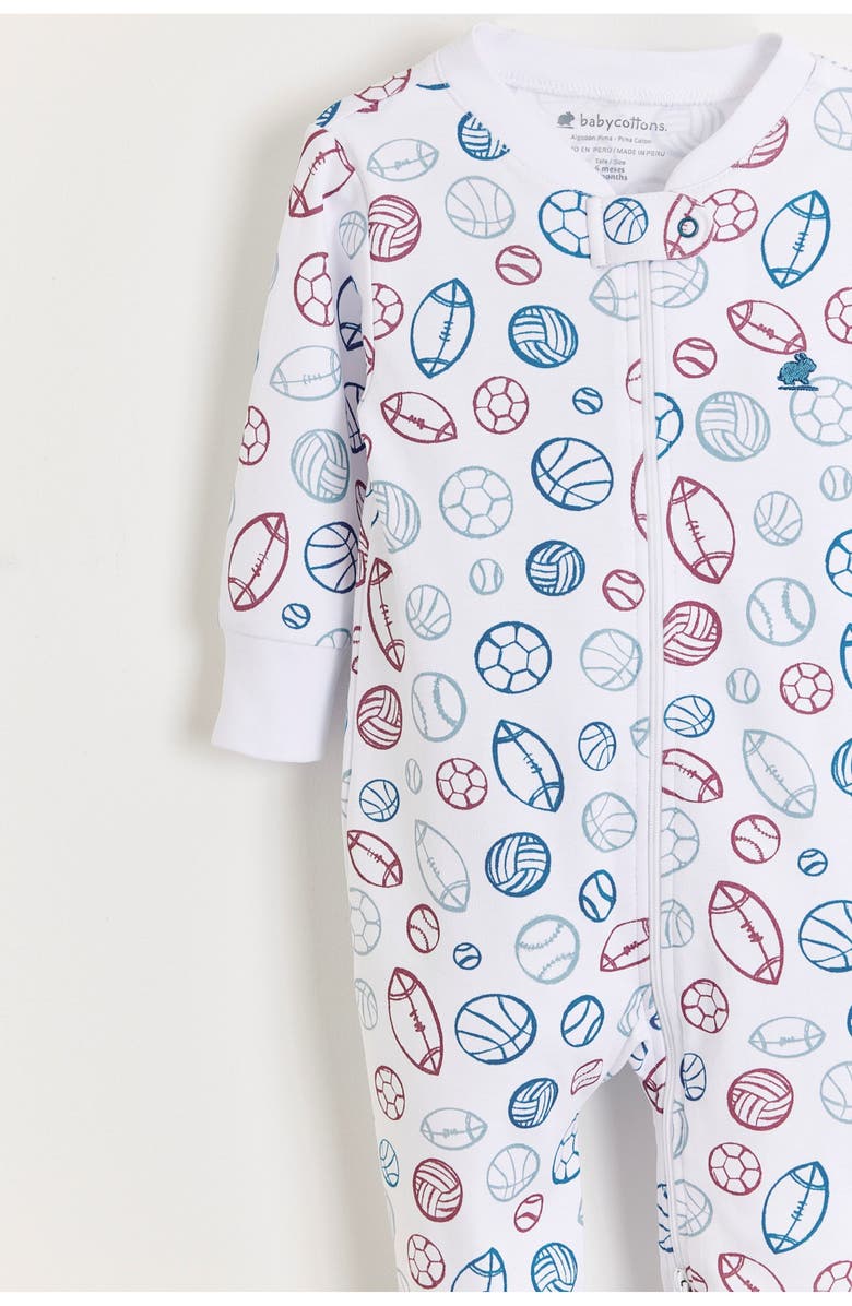 Babycottons Bouncy Zip Footed Pajama for Infant, Alternate, color, Full-Print