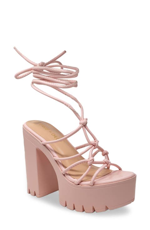 Knotted Ankle Wrap Platform Sandal (Women)