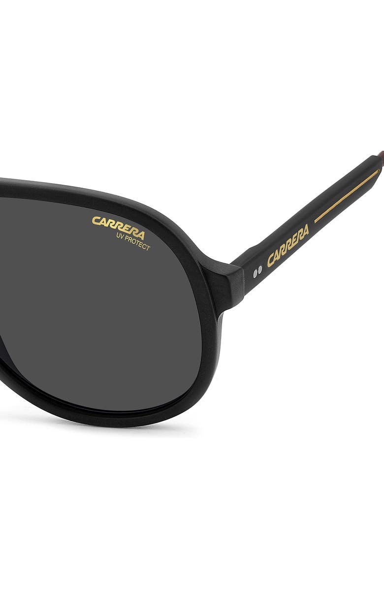 Carrera Eyewear Sport 59mm Pilot Sunglasses, Alternate, color, Matte Black Gold/ Grey