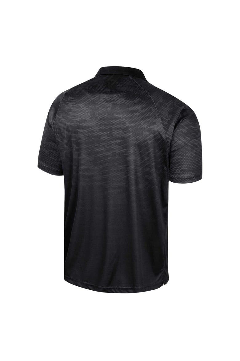 Men's Colosseum Black Iowa Hawkeyes Honeycomb Raglan Polo, Alternate, color, Black