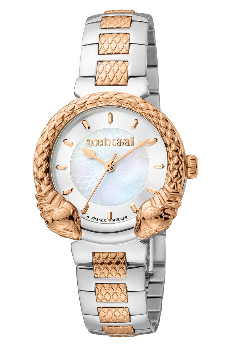 Two-Tone Mother-of-Pearl Bracelet Watch, 32mm, Main, color, TWO TONE