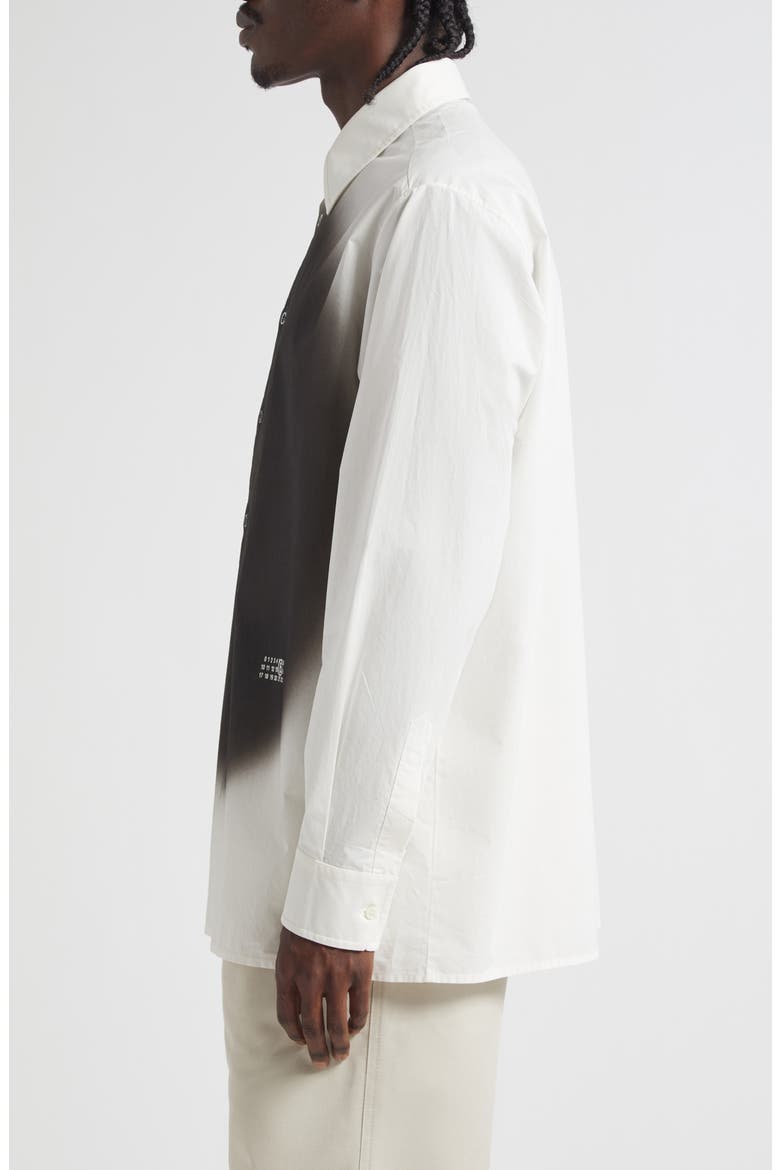 Spray Dot Motif Button-Up Shirt, Alternate, color, OFF WHITE