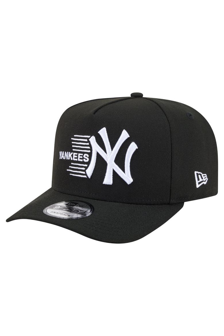 Men's New Era  Black New York Yankees Motion A-Frame 9FIFTY Snapback Hat, Main, color, Black