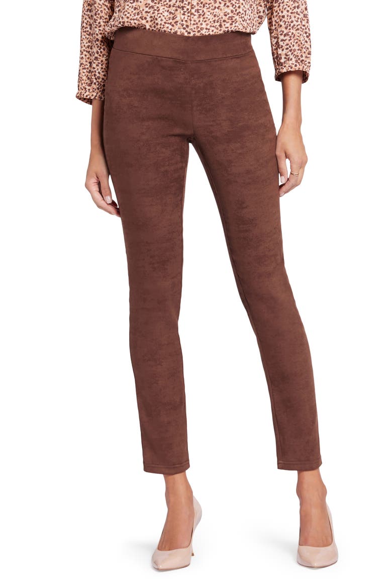 Faux Suede Leggings, Main, color, DARK CHOCOLATE