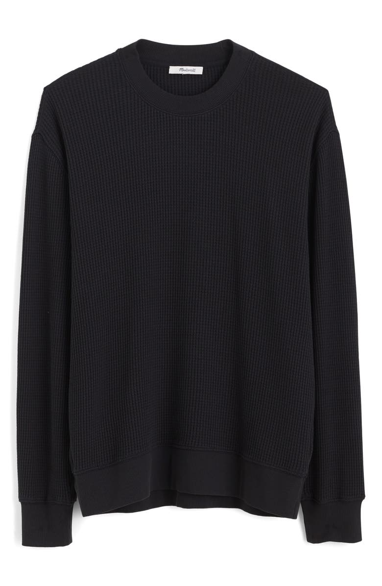 Madewell Waffle Sweatshirt, Alternate, color, Licorice