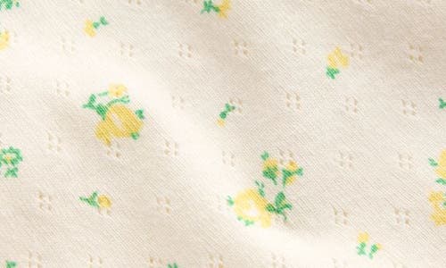 Mini Boden Kids' Floral Pointelle Cotton T-shirt In Rosebud Floral