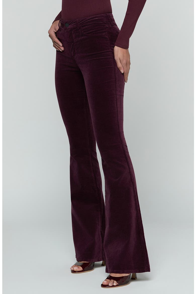 Marty High Rise Flare Leg Jeans, Alternate, color, DEEP SANGRIA