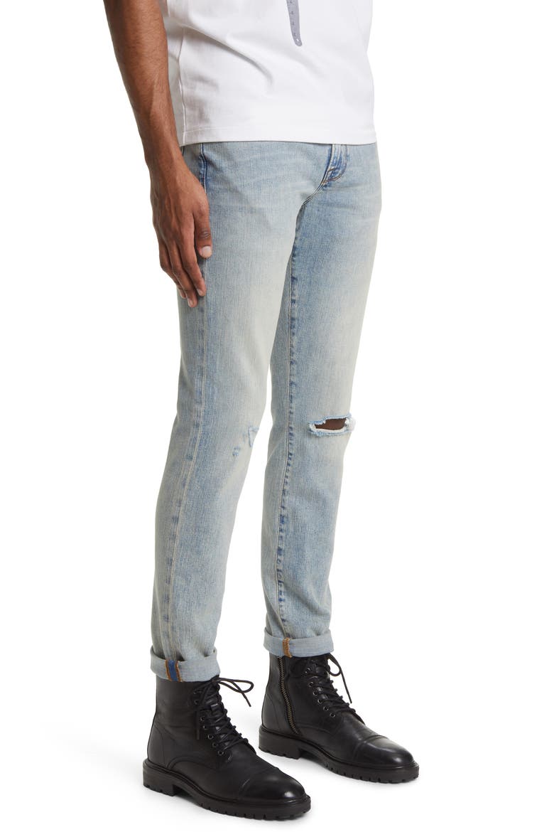 L'Homme Skinny Fit Jeans, Alternate, color, ASPEN RIPS