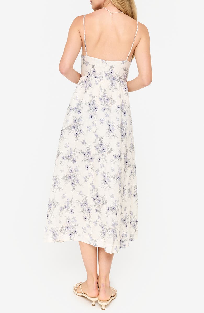 CAMI NYC Jacinta Floral Linen Midi Dress, Alternate, color, 