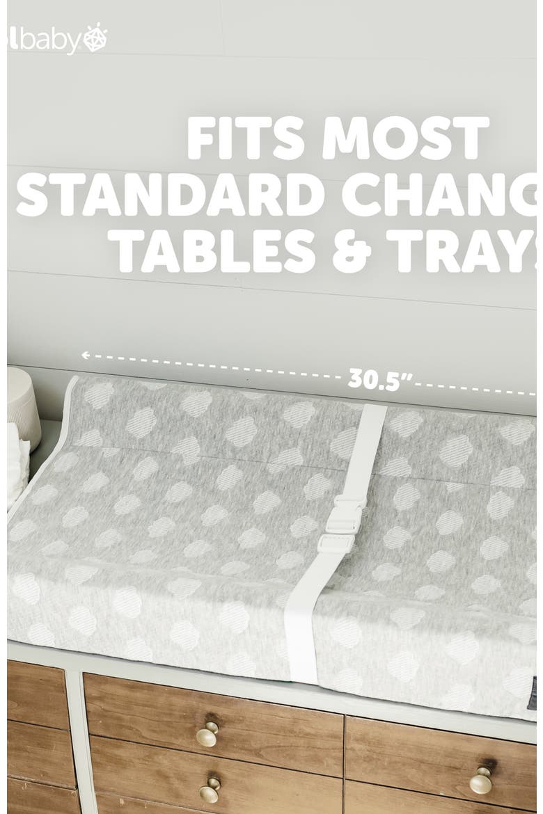 Soft Changing Pad + Washable Cover, Non-Slip - Fits Standard Changing Tables & Dressers, Alternate, color, Gray - Cloud