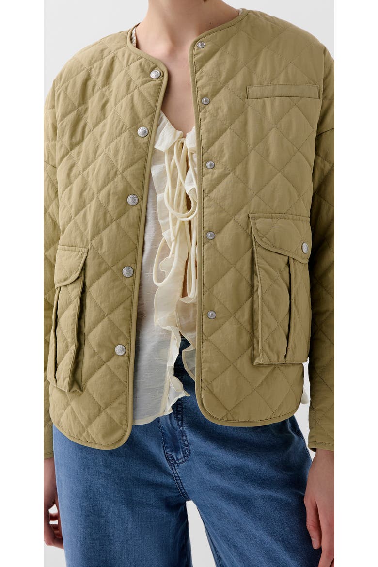 Quilted Washed Ny Jacket, Main, color, Lightkhaki
