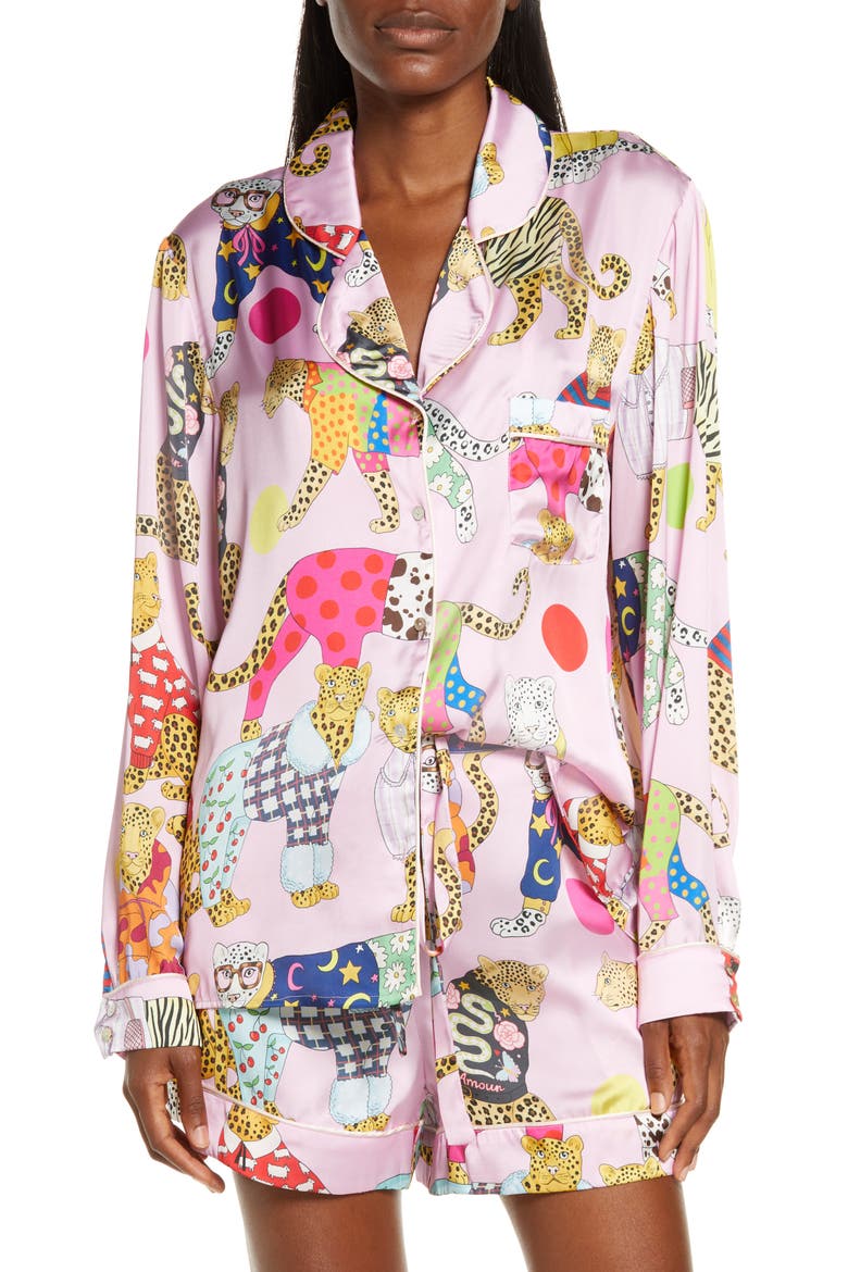 A Leopard Never Changes Its Spots Short Pajamas, Main, color, PINK