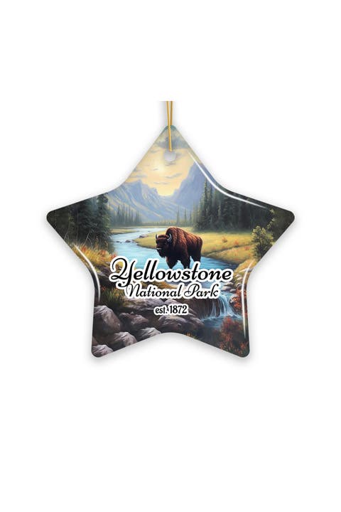 Yellowstone Bison River Star Ceramic Ornament