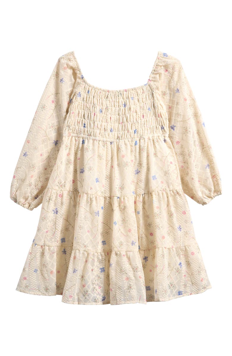 Ava & Yelly Kids' Smocked Long Sleeve Dress, Alternate, color, Pink