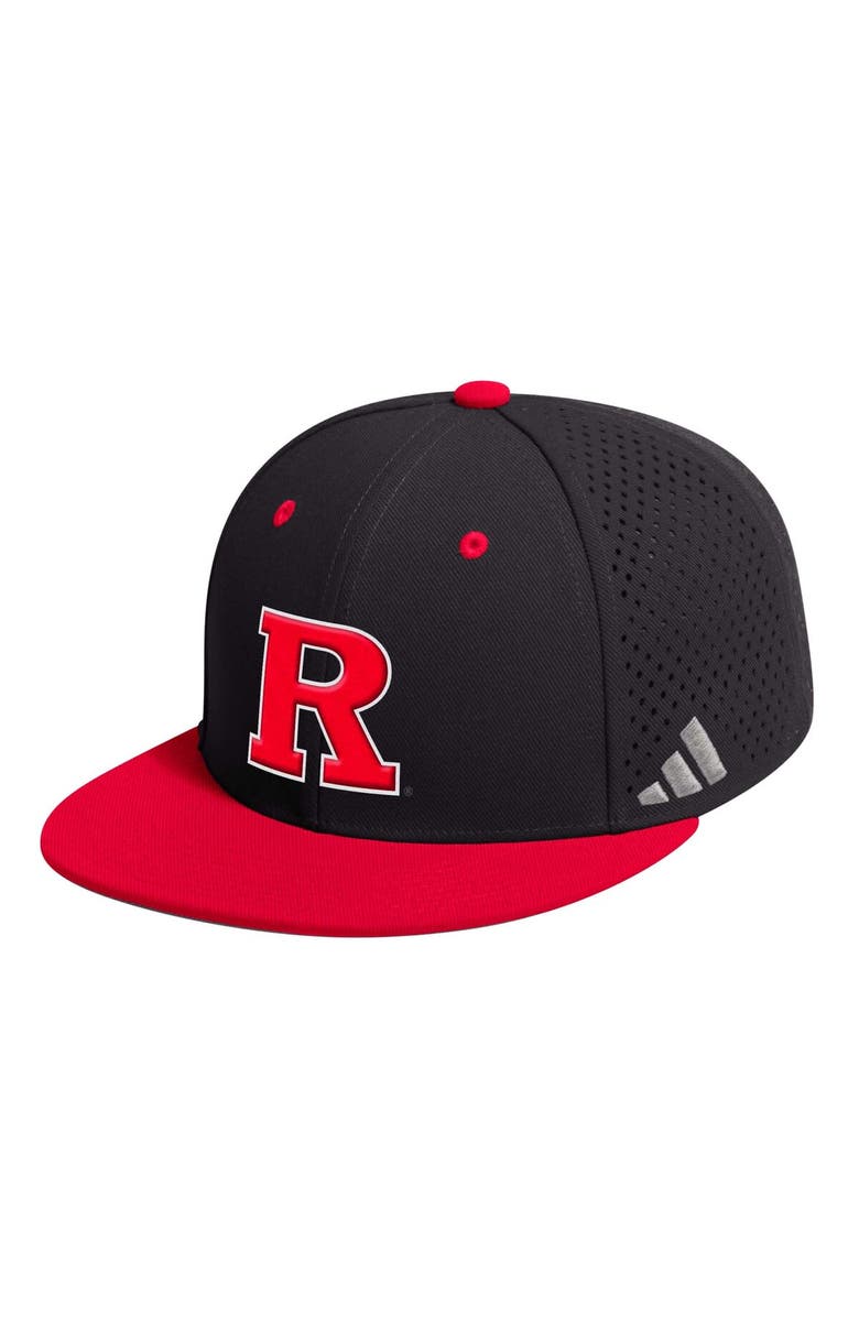 adidas Men's adidas Black Rutgers Scarlet Knights On-Field Baseball Fitted Hat, Main, color, Black