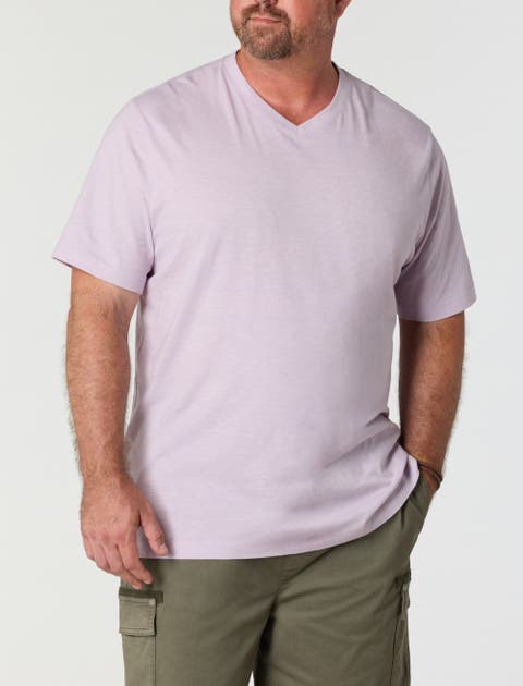 Big & Tall Slub Knit V-neck T-shirt