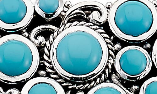 Samuel B. Silver 6.30 Ct. Tw. Sleeping Beauty Turquoise Cluster Bib Necklace In Turquoise
