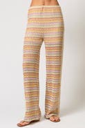 Central Park West Celine Rainbow Crochet Mid Rise Pants