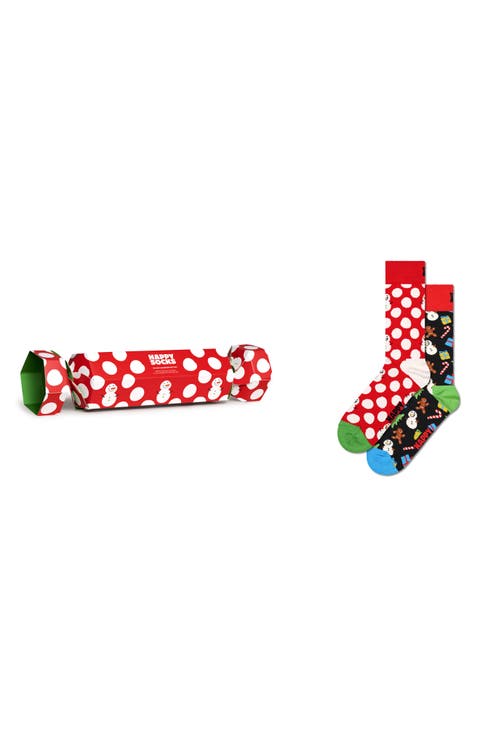 Assorted 2-Pack Big Dot Snowman Crew Socks Gift Set