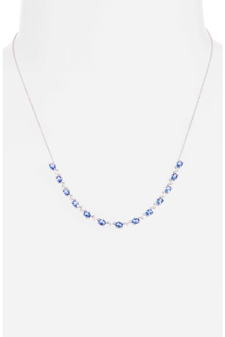 Sapphire & Diamond Necklace, Alternate, color, WHITE