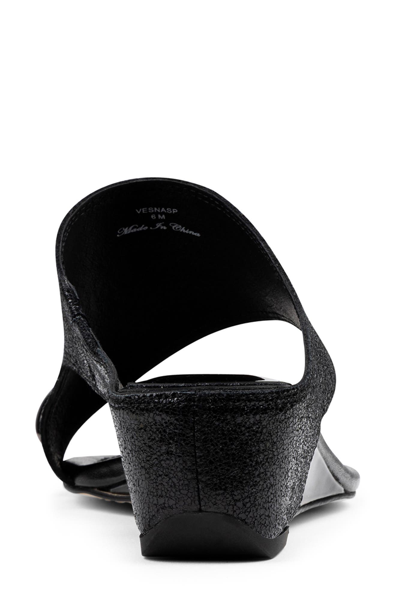 Donald Pliner Vesna Toe Loop Wedge Sandal, Alternate, color, Black