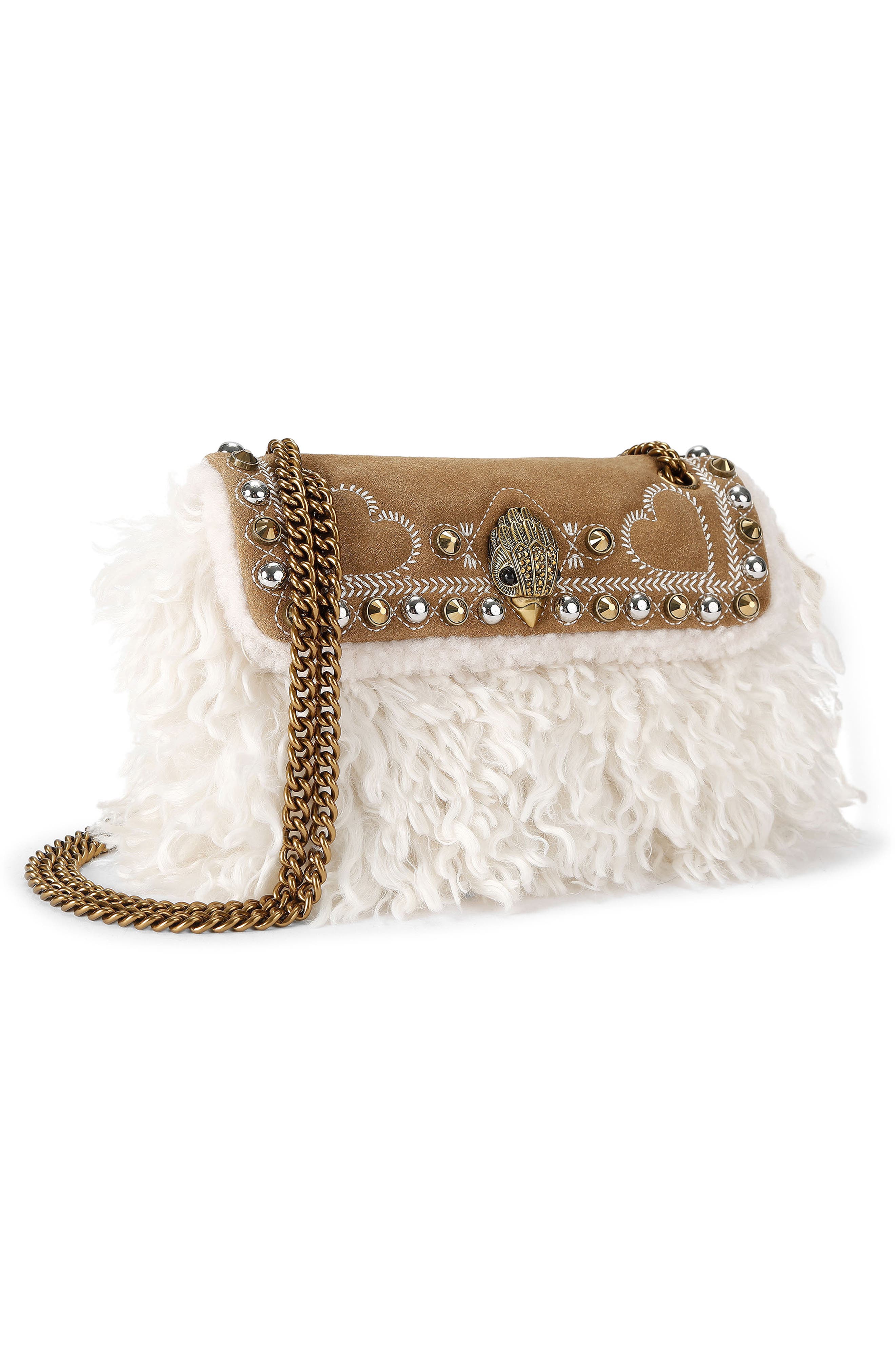 Mini Kensington Faux Fur Crossbody Bag, Alternate, color, TAN COMB