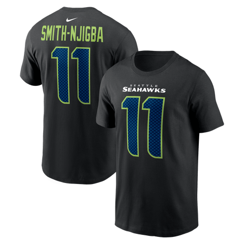 Men's Nike Jaxon Smith-Njigba Black Seattle Seahawks Carbon Name & Number T-Shirt