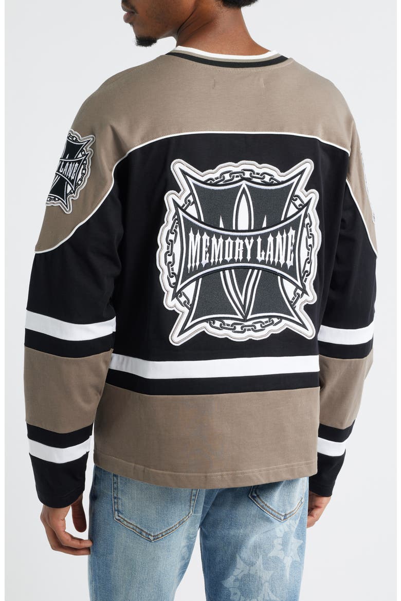 Oversize M Shield Hockey Jersey, Alternate, color, BLACK