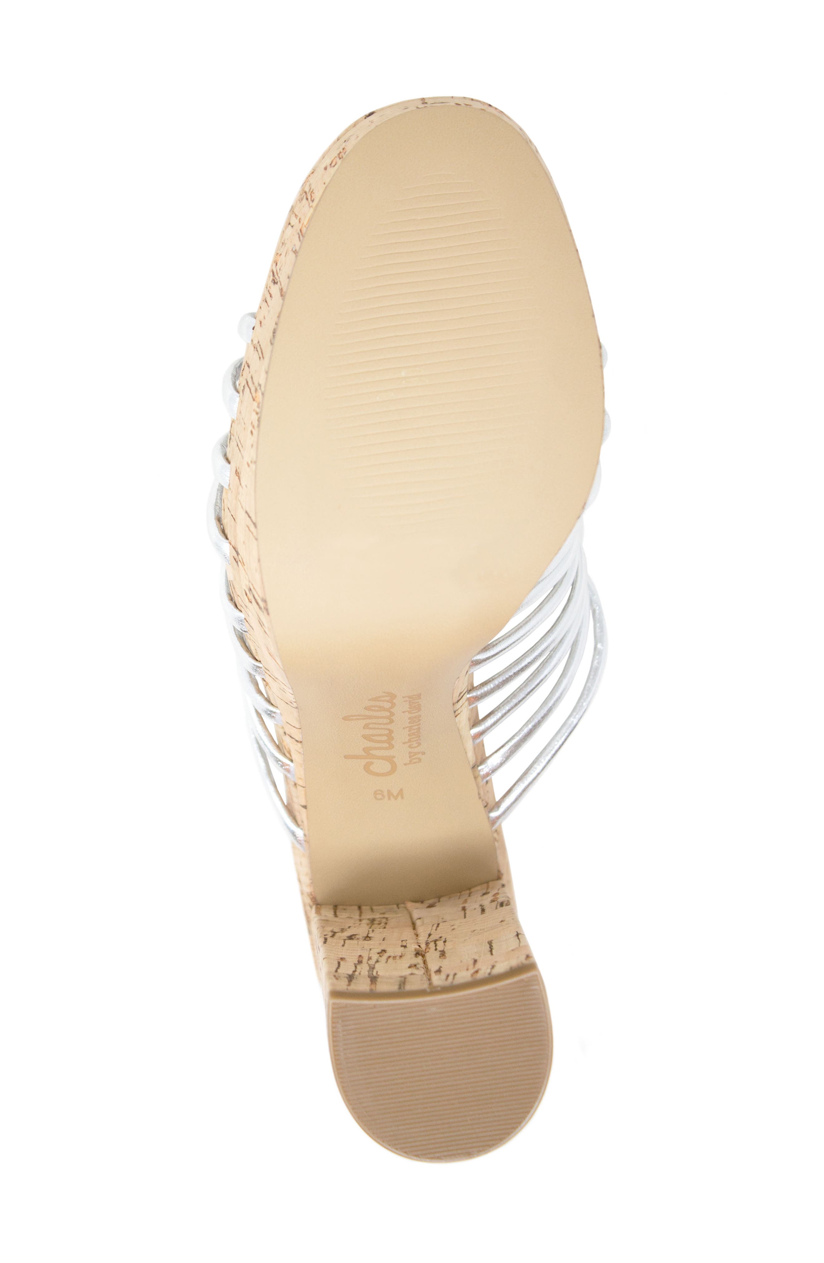 Charles David Meadow Platform Sandal, Alternate, color, Silver-Mt