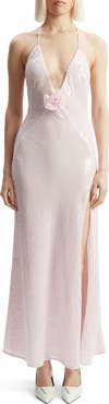 Bardot Aradia Rosette Sequin Plunge Halter Gown