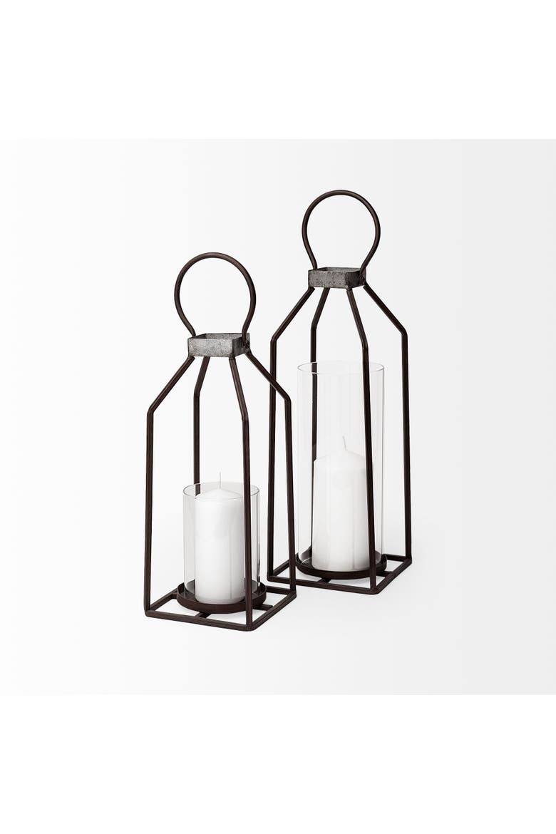 Kingston Rustic Metal Framed Table Candle Holder, Alternate, color, Black