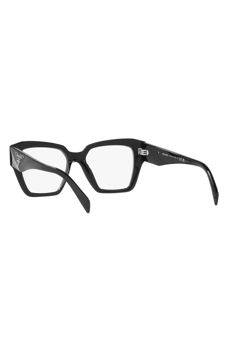 Prada 51mm Square Optical Glasses, Alternate, color, Black