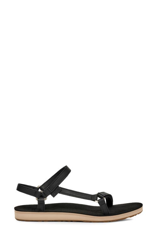 Teva Original Universal Slim Leather Sandal In Black